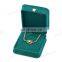 Factory Wholesale Dark Green Custom Jewelry Box Luxury Necklace Box Velvet