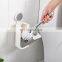 amazon hot sale wall mounted adhesive plastic toilet brush with holder