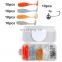 JOHNCOO Rockfish Worm Set Fishing Lures 10pcs Jig Head Hooks +40pcs Soft Bait