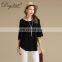 Autumn Women's Casual Half Sleeve 100% Cashmere Sweater O-Neck Solid Pattern Custom Oversize Knitwear with Front Logo