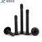 Carbon steel black large flat head washer drill tail dovetail self-tapping screws