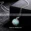 Green ball beaded necklace wholesale with glow crystal stone pendants                        
                                                Quality Choice