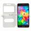 smart double window pu leather flip mobile phone cover case for samsung j1/e7