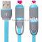 High quality Data pvc transfer & Charging 2in1 usb data cable