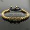 2016 Anil Arjandas Men Bracelets macrame Bracelet with 18k golden Plated 8mm bead and 6mm Micro Pave Beads