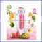 2016 Pe Tritan Sport Water Bottle Plastic New Fruit Infuse Bottle Water Bottle Bpa Free