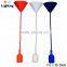 E27 Socket Silicone Ceiling Lighting Parts With Colored Fabric Wire