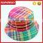 A-1539 fashion fishing plaid bucket hat outdoor plaid pattern bucket cap holiday plaid travel bucket hat