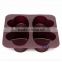 Four-cavity heart shaped silicone chocolate hard mold for candy