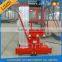 Small working platform double sided step ladder hydraulic lift
