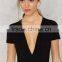 One Two V-Neck Bodysuit Black Suit For Office Women