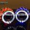 Coolest Circular crystal angel eyes for six color,hid xenon kit projector lens for h1