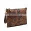 Vintage digital flower printing ladies bag with wristlet strap dark brown crossbody bag