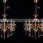 Vintage Hanging Gold Candle Crystal Chandelier Lamp With 5 Lights