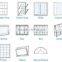 Aluminium windows with thermal break and glazing glass