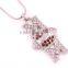 New Arrival Zinc Alloy Rhodium Plated Pave Crystal Sports Volleyball Mom Necklace