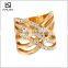 Women Luxcry goleden crystal spiral design stainless steel rings