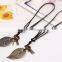 Big leaf leather necklace