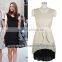 LACE FABRIC WITH NETTING AND CHINFFON BLACK LADY DRESS 584