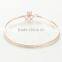 Custom Metal Three Clover Fashion Jewelry Gold Plated Bangles With Clear Cz