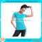 Hot sale new style custom dry fit short sleeve gym shirt for women
