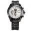 CURREN Black Steel Analog Date Display White Dial Quartz Sport Cool Mens Casual Watch