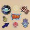 Hot selling disney factory made black tin button badge children embroidery badge with pin
