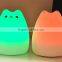 Colorful animal silicone Nightlight USB charging Nightlight Color changing cartoon colorful lamp Cat desk lamp
