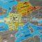 Detailed Europe Map with Scratch off Stickers Large Size Tube Packaging