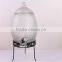 hot glass juice jar with metal stand