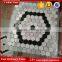 White carrara and dark black marble stone hexagon shaped mosaic