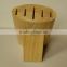 Front Oval shapped 5- Slots Rubber wood Knife block, Stand, holder