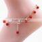 2017 new design garnet stone beads anklet bracelet diy handmade garnet semi precious stone beads anklets for her gifts