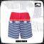 Cotton Stripes Digital Print Mens Swimsuits with Full Mesh Lining