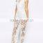 European Design Body Frock Orchid Jumpsuit Corchet Bridal Wear For Wedding Party With Cap Sleeves