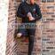 Men's Slim Fit Long Sleeve T-Shirt Soft Black 96% Cotton 4% Elastane Longline Curved Hem T Shirt Muscle Bodybuilding Gym T Shirt