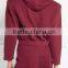 Burgundy Printed Cotton-blend Jersey Hooded Top OEM Ladies Cropped Top Hoodie High Quality Womens Tracksuits Top