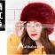 Woman and Man Fashion Fox Faux Fur Russian Hats With Satin Lining/Round Top Unisex Winter Cap Hats