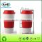 Promotional beautiful small capacity PP travel mug for coffee and tea with silicone sleeve