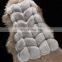 Solid color genuine fox fur sleeve/vest/waistcoat for lady women winter