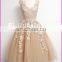 CE1442 Romantic Custom Made V-Neck Nude Pink Lace Fashionable Korean Cocktail Dresses