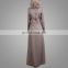 2017 Fashion Beading Casual Daily Muslim Abaya Light Grey Dubai Arab Long Maxi Dress Middle East Region Women