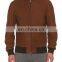 Men's Light Brown leather Bomber jacket with zipper