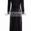 Gothic Punk Rave black longsleeve velvet dress-jacket Y-735