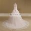 Graceful Heart Neck Lace Ball Gown Wedding Dress Long Tail Lace Up