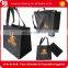 Customized design non-woven fabric black tote foldable shopping bag