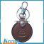 Custom promotional item mens engraved black leather key chain