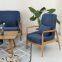 modern Ash wood fabric cushion arm living room lounge chair