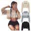 2020 Hot selling Custom Logo solid color Long sleeve sexy womens sweatshirt crop tops hoodies