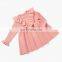 Baby Girls Knitted dress Lotus collar Ruffle Sleeve Clothing Kids Wool Knitted Solid Dresses Autumn Winter